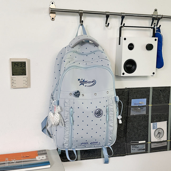 Stylish Polka Dot School Backpack