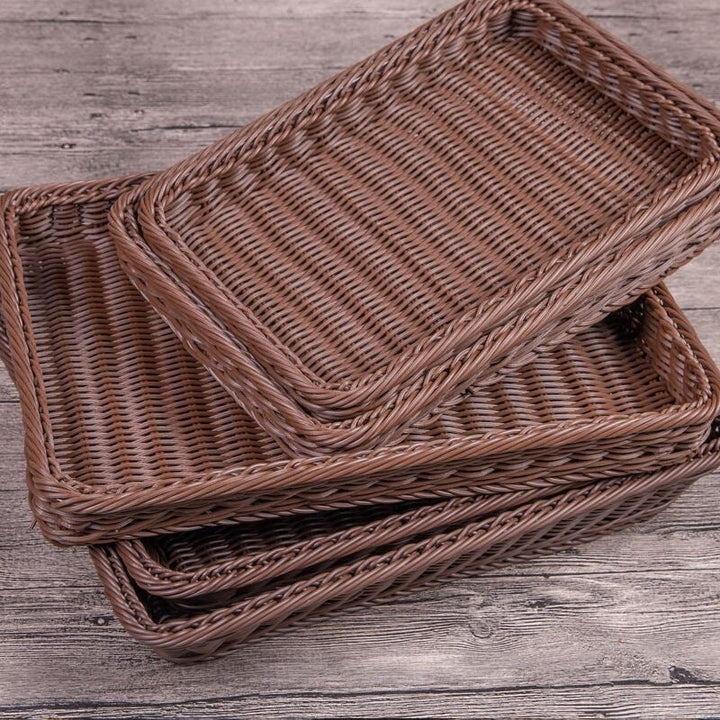 Unisex Rectangular Rattan Serving Basket Kalsten