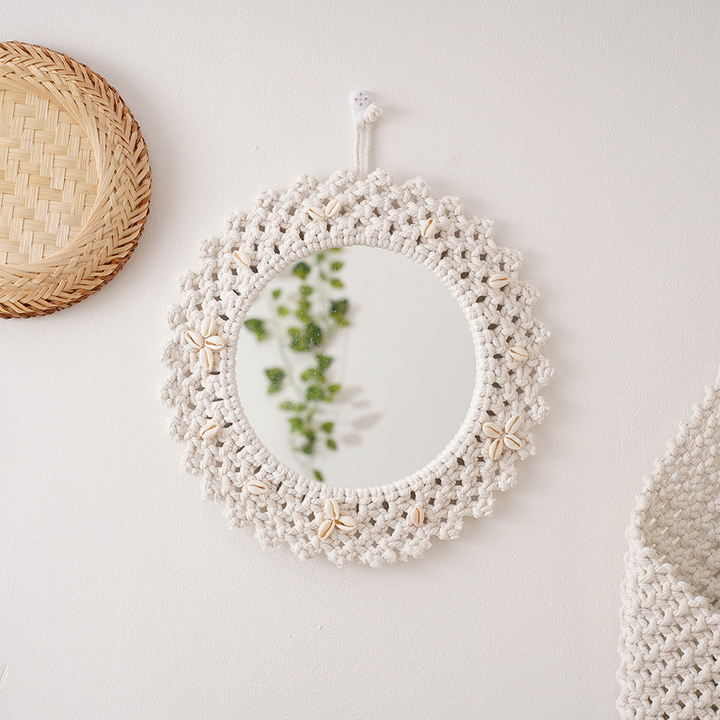 Decorative Macrame Star-Shaped Wall Mirror Acalora