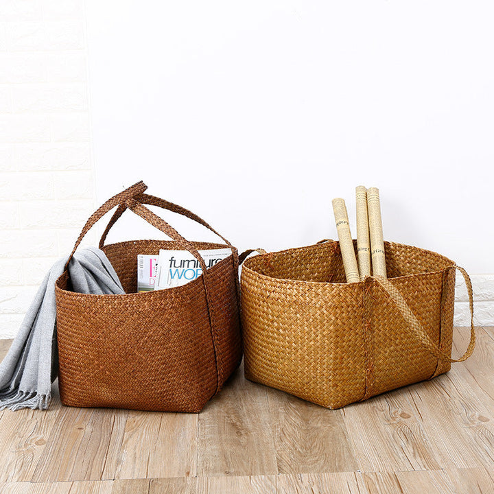 Spacious Woven Storage Baskets with Handles Kalsten
