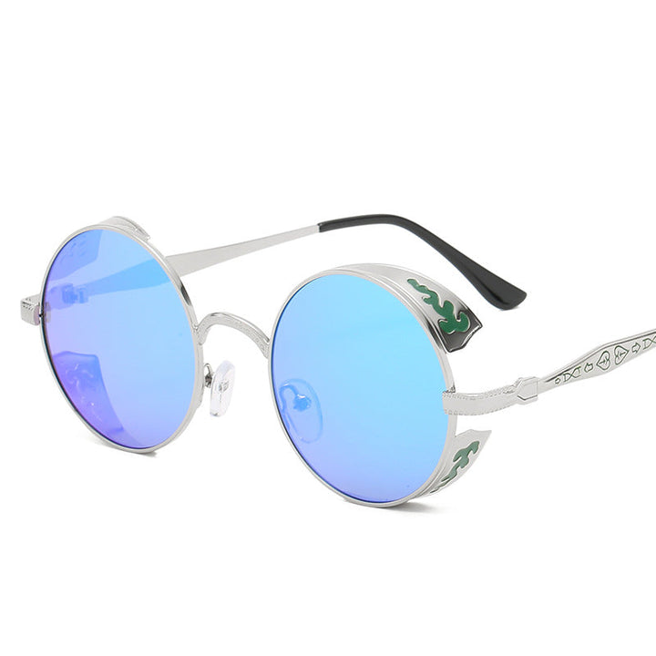 Ladies round sunglasses with luxurious gold frame and decorative elements Kalsten