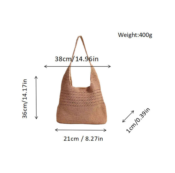 Handbag Made of Hand-Crocheted Natural Material Kalsten