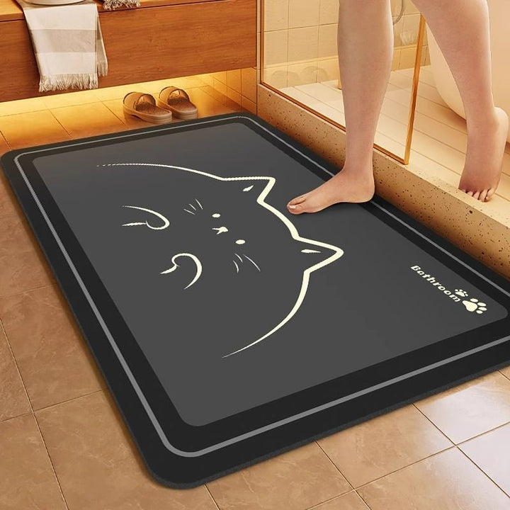 Cute Cat-Themed Bath Mat