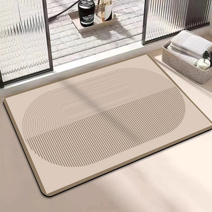 Geometric Pattern Textured Bath Mat Acalora