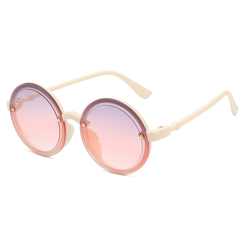 Women Round Sunglasses with Transparent Frame Kalsten