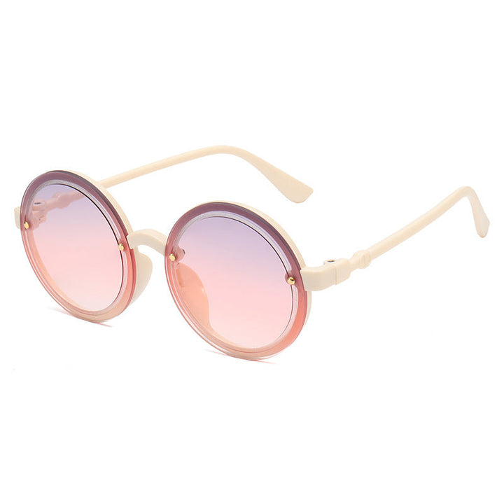 Women Round Sunglasses with Transparent Frame Kalsten