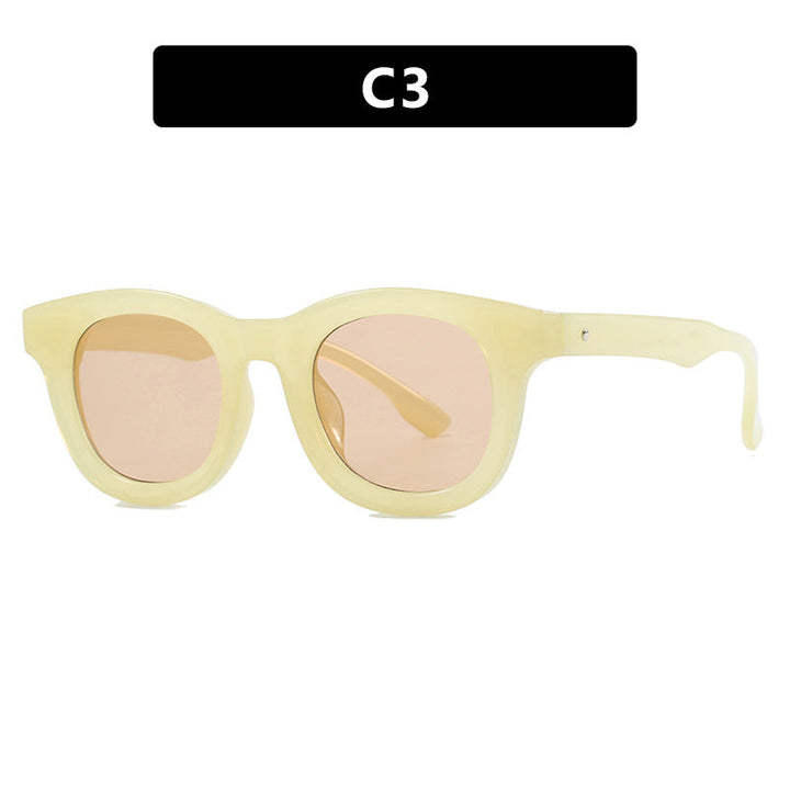 Women's stylish round sunglasses with sturdy frame and protective UV filter Kalsten