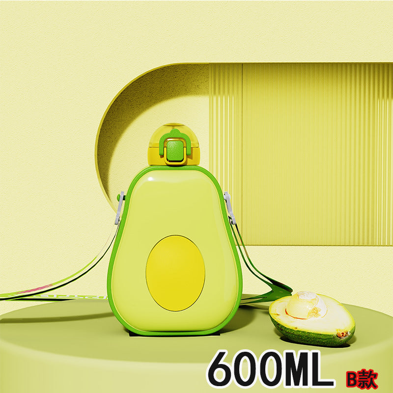 Women's Avocado Water Bottle with Leak-proof Lid and Integrated Carry Strap Kalsten