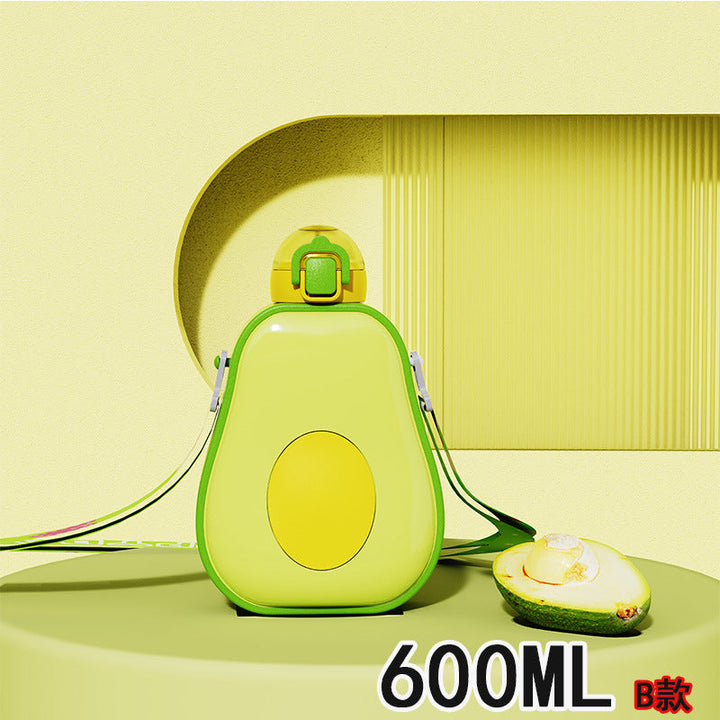 Women's Avocado Water Bottle with Leak-proof Lid and Integrated Carry Strap Kalsten