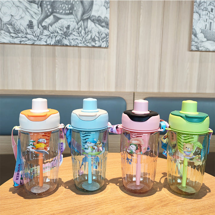 Ladies playful water bottle with removable straw Kalsten