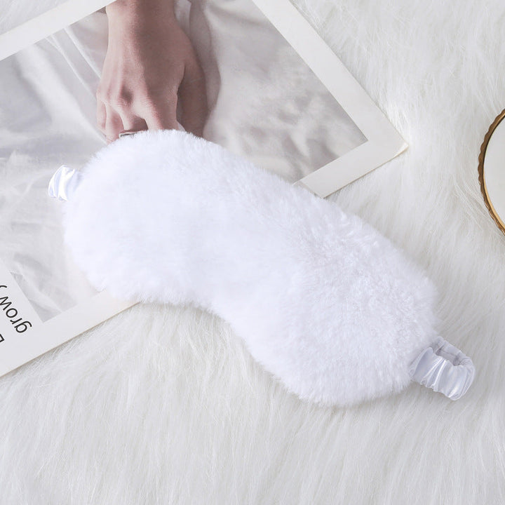 Women's cozy sleep mask made of plush with adjustable elastic band and lightproof inner lining Kalsten