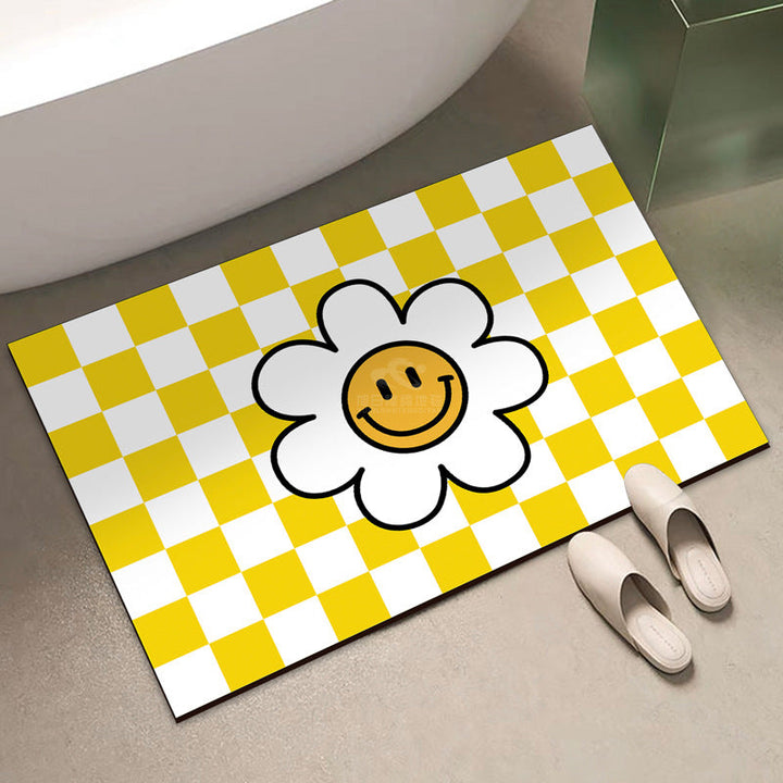 Playful Checkered Bath Mat Kalsten