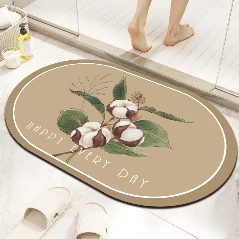 Elegant Marble-Themed Bath Mat Kalsten