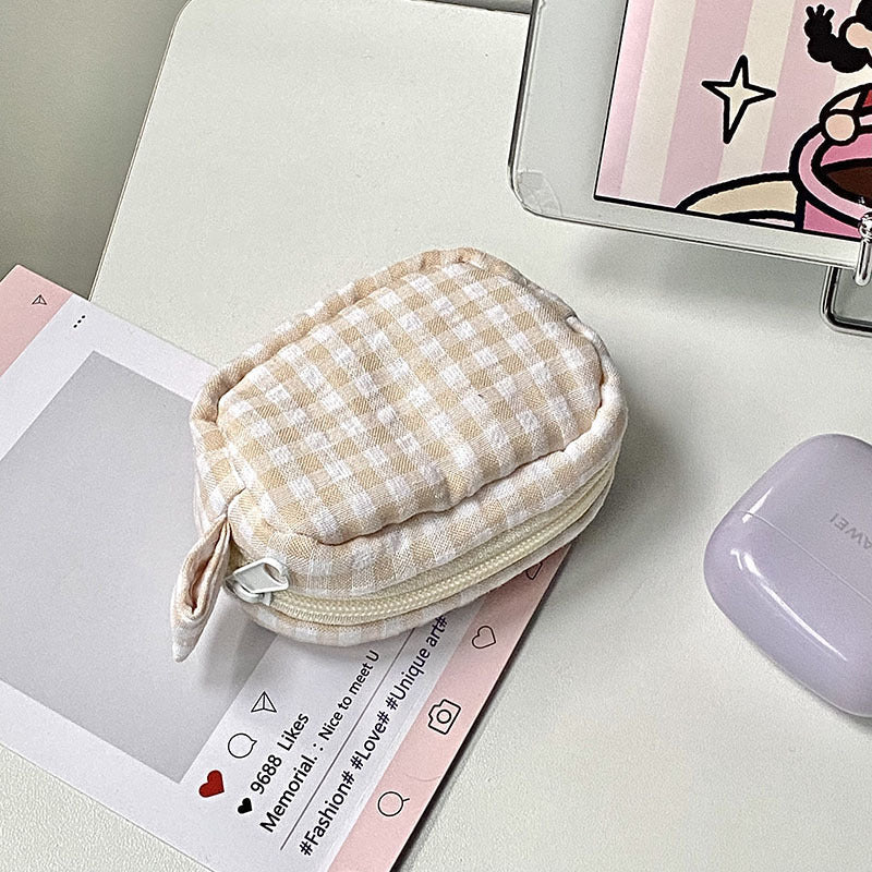 Handmade cosmetic bag in gingham design Kalsten