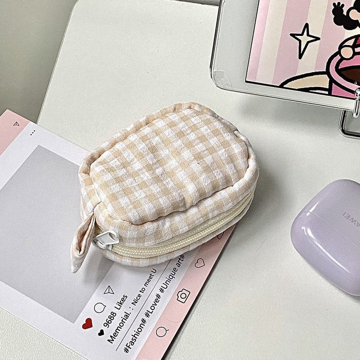Handmade cosmetic bag in gingham design Kalsten