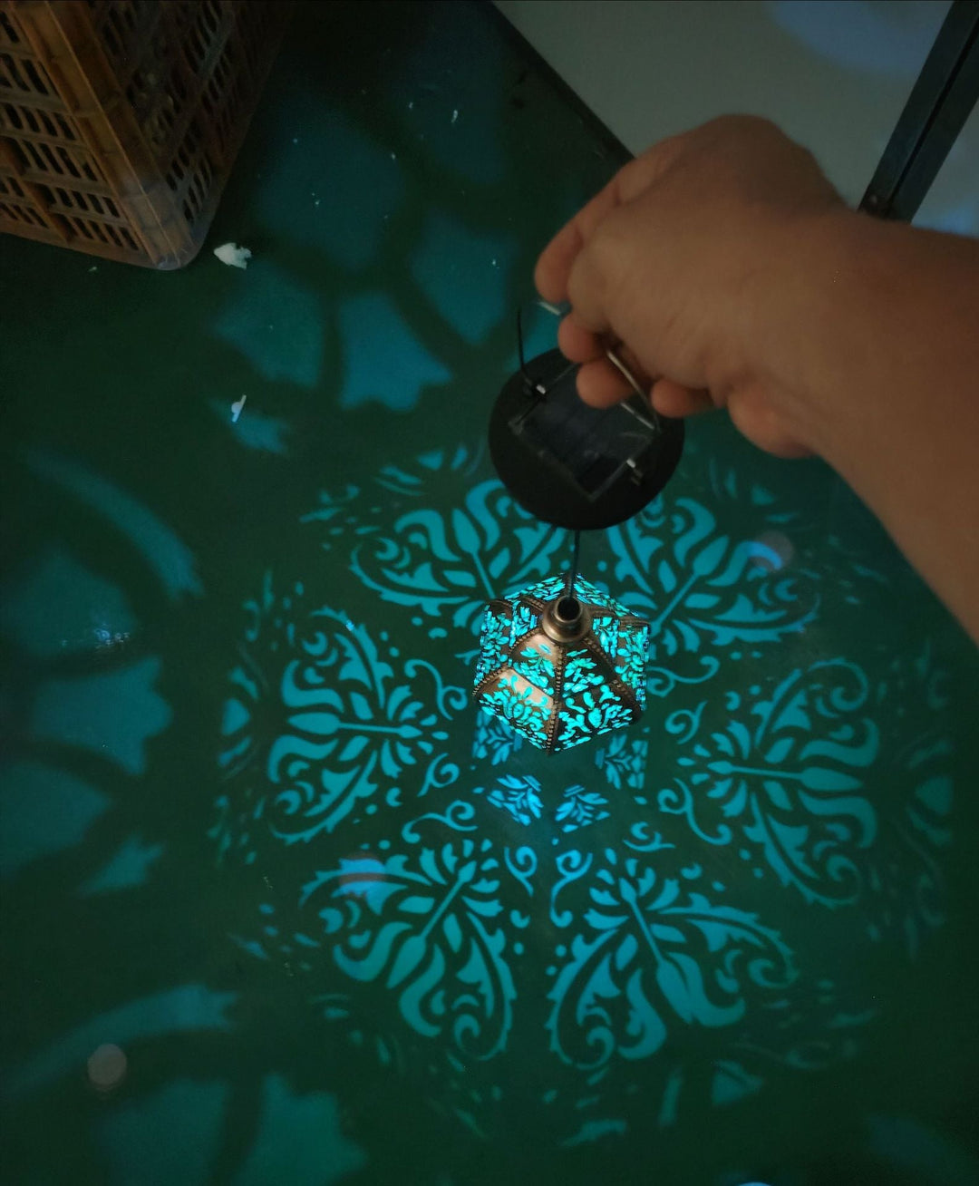 Ornate Moroccan Cutout Metal Hanging Pendant Light With Decorative Shadow Projection And Ceiling Canopy Kalsten