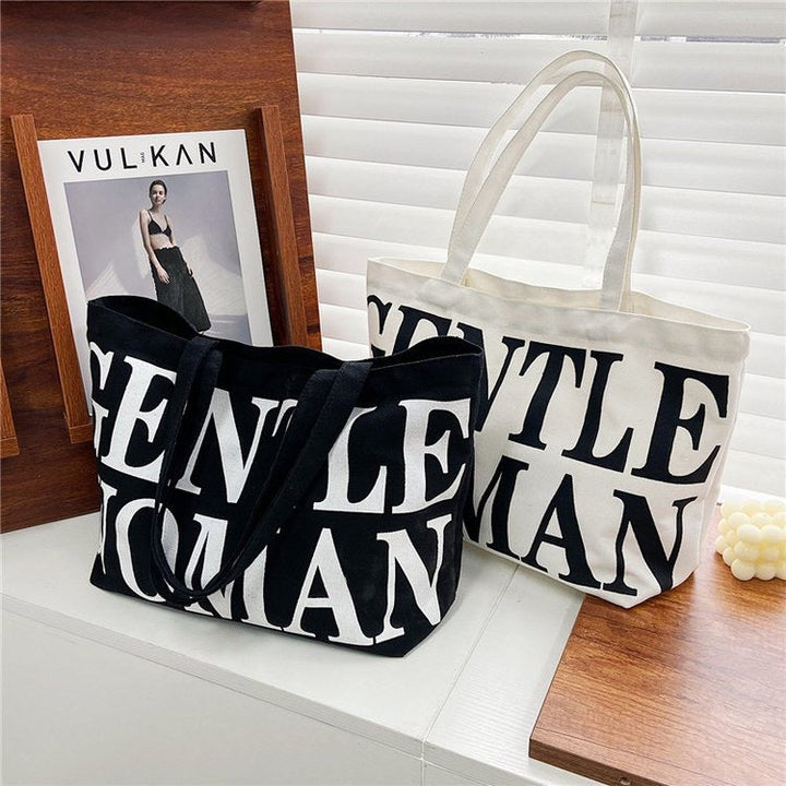 Fashionable cotton bag with striking lettering Kalsten