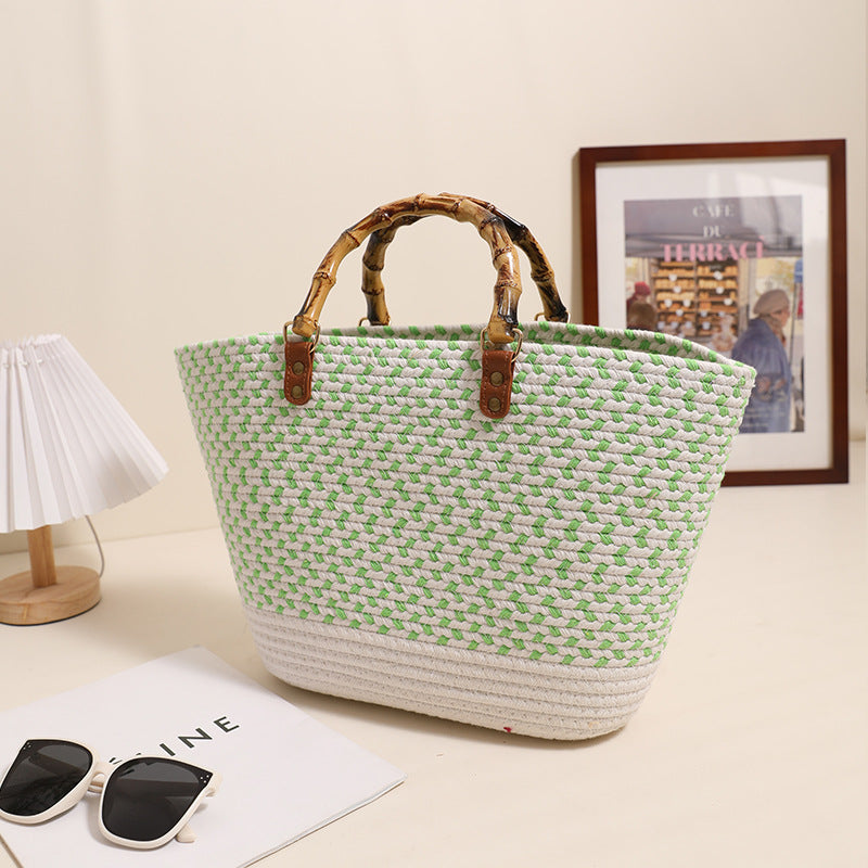 Elegant bamboo handle shopping bag Kalsten