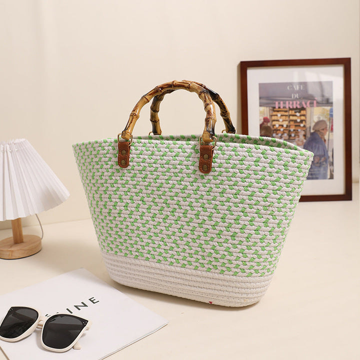 Elegant bamboo handle shopping bag Kalsten