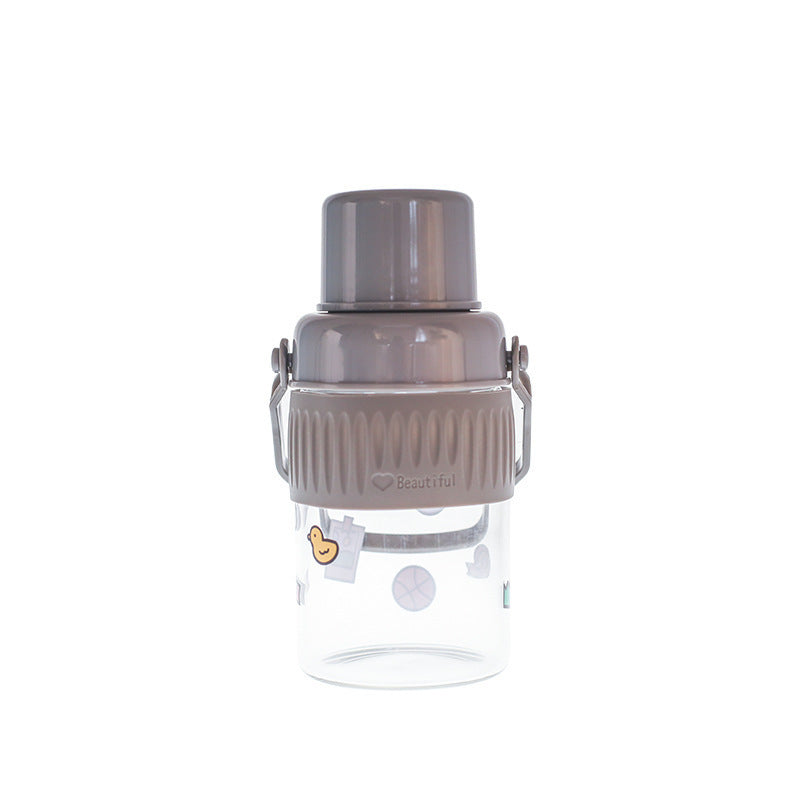 Ladies trendy glass drinking bottle with practical silicone protection Kalsten