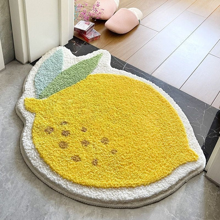 Lemon Slice Shape Bath Mat Kalsten