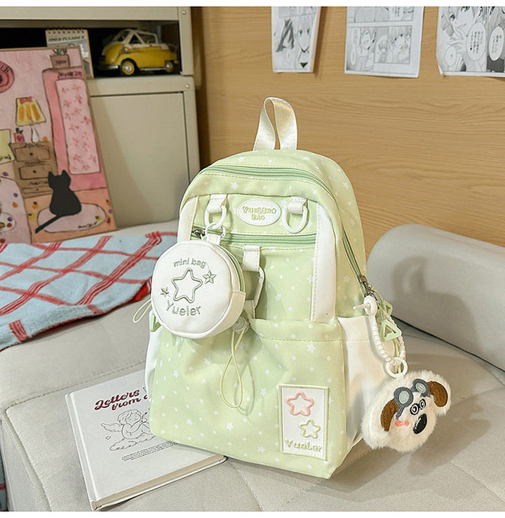 Star-Printed High-Capacity School Backpack