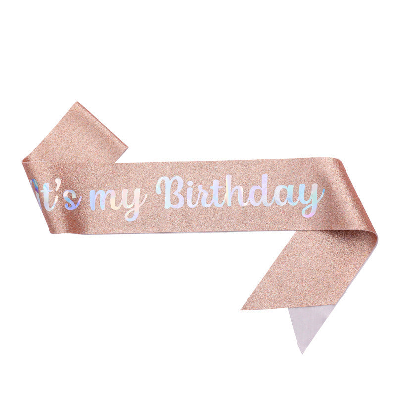 Ladies Festive Birthday Band with Glitter Design Kalsten