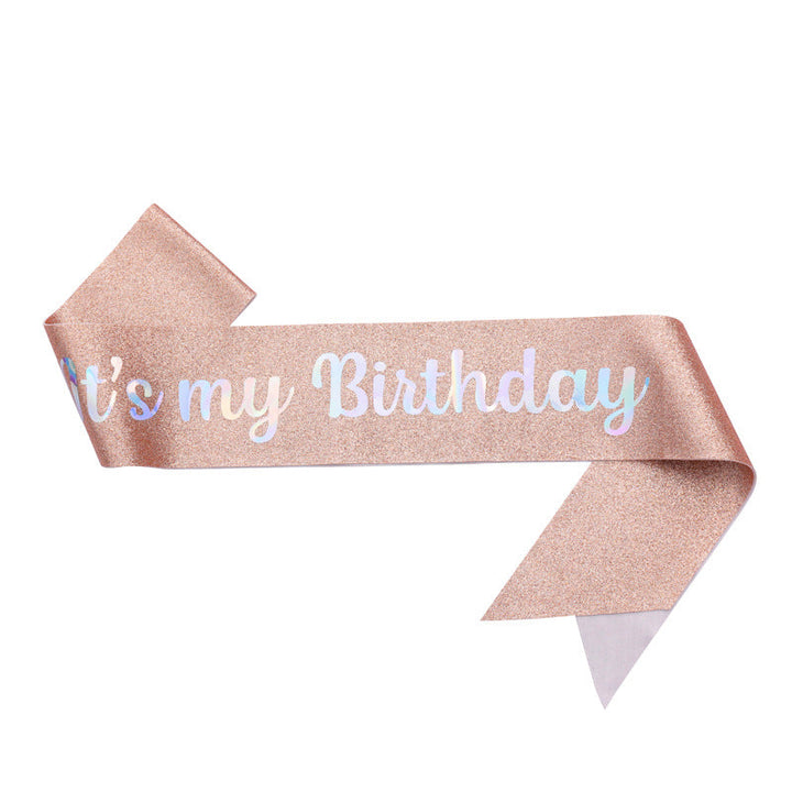 Ladies Festive Birthday Band with Glitter Design Kalsten