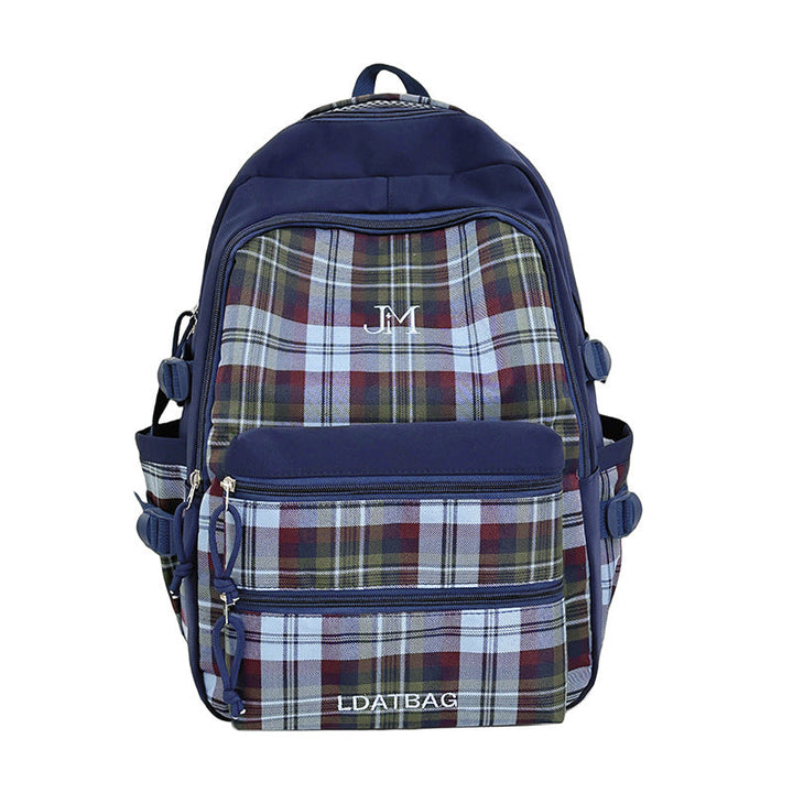 Stylish Vintage Checkered School Backpack Kalsten