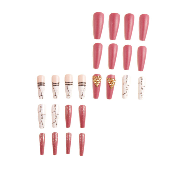 Elegant Marble Press-On Nail Art Set Kalsten