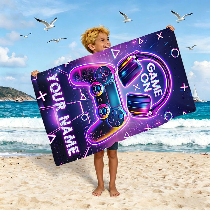 Boys beach towel with game console motif Kalsten