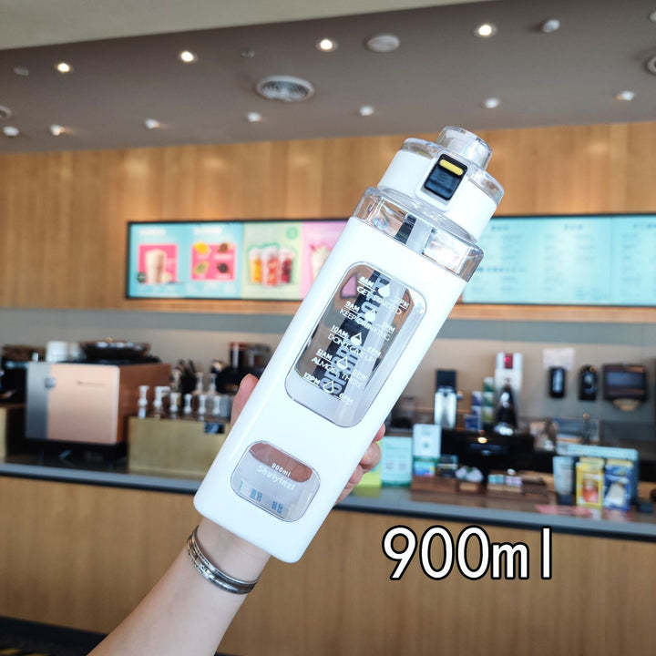Women's water bottle with integrated time markers and straw Kalsten
