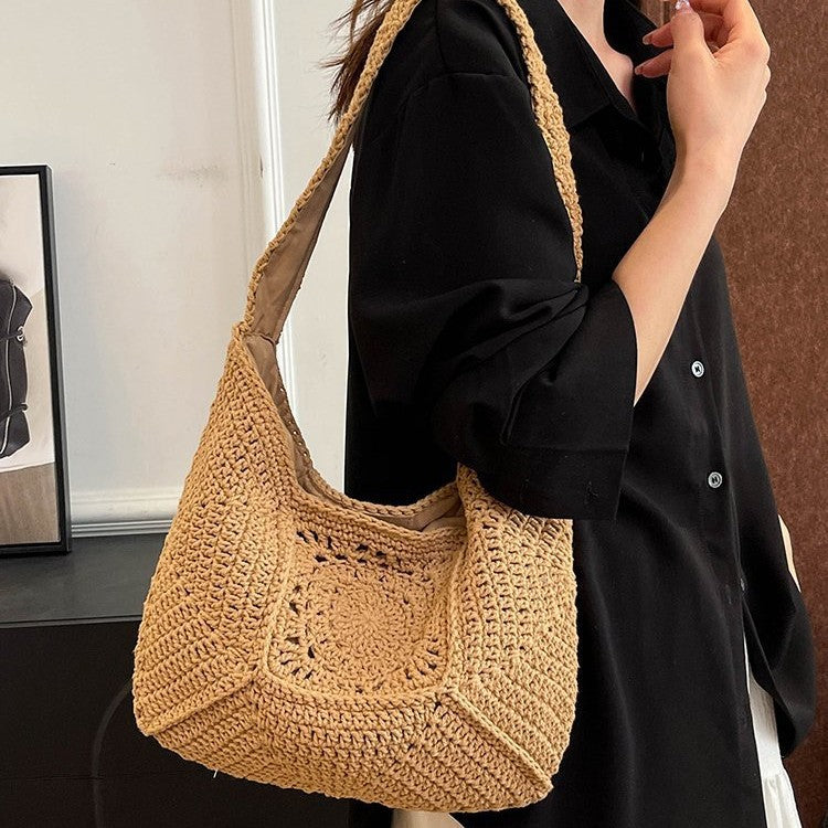 Macrame Shoulder Bag with Decorative Crochet Pattern Kalsten