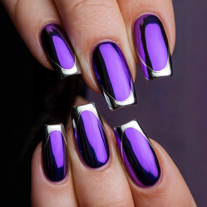 Artificial nails with shiny metallic finish Kalsten