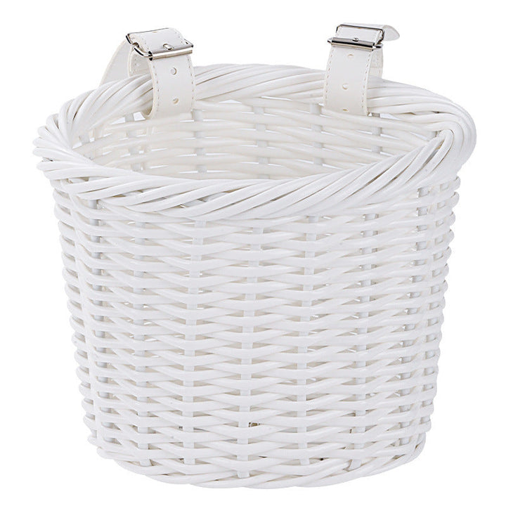 Woven Storage Basket with Adjustable Leather Straps Kalsten