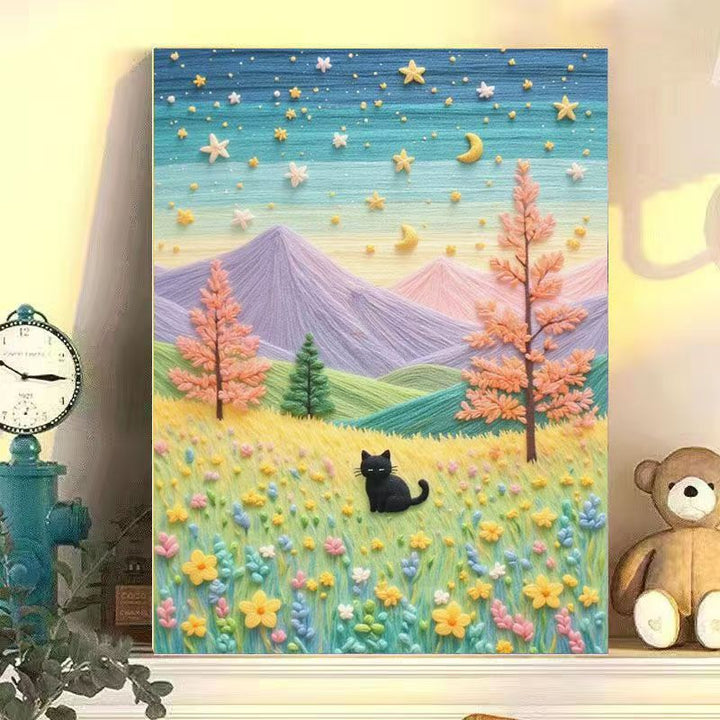 Whimsical Cat Landscape Canvas Art Kalsten