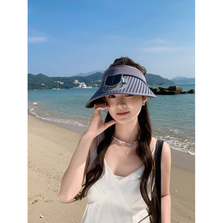 ’s sun protection visor with integrated solar panel, wide brim and adjustable headband Kalsten
