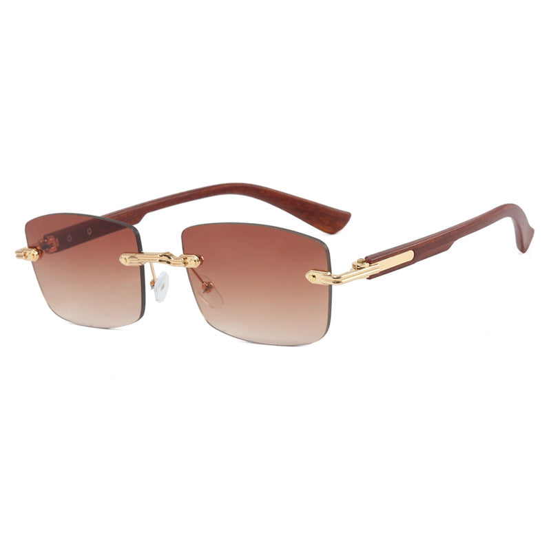 Women square sunglasses with wooden frame and gradient lenses Kalsten