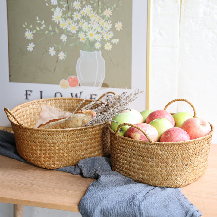 Spacious Woven Storage Basket with Ergonomic Handles Kalsten