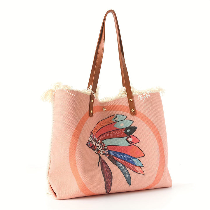 Beach bag with Unique Feather Design Kalsten