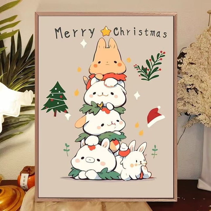 Whimsical Cat-Themed Holiday Canvas Art Print Kalsten