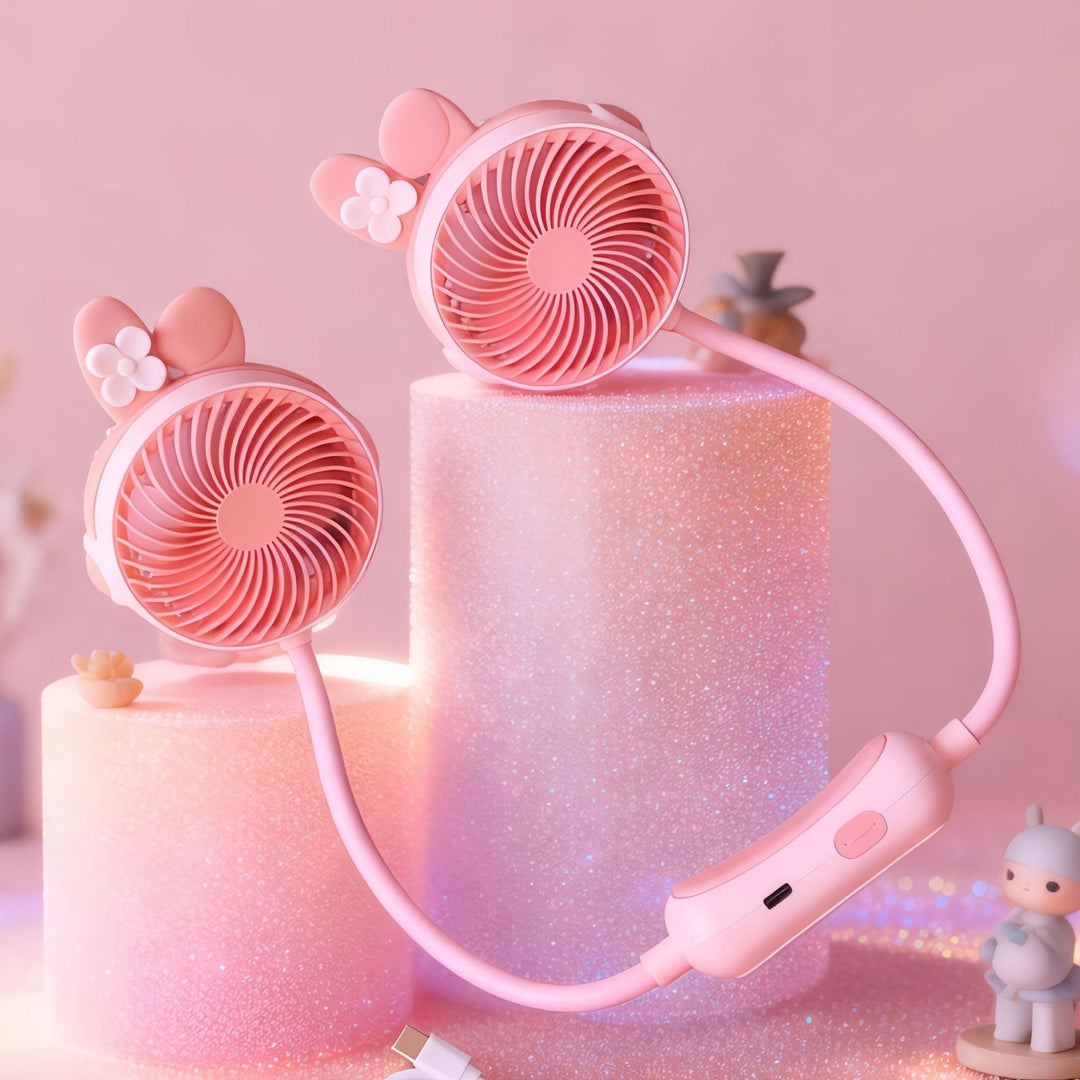 Women's Portable Mini Neck Fan with Dual Blower Kalsten