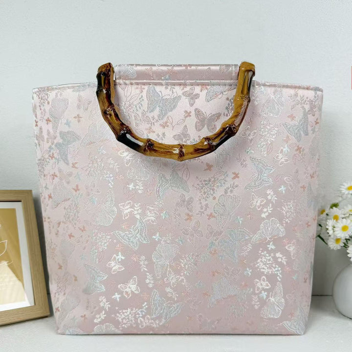 Elegant Handbag with Bamboo Handles Kalsten