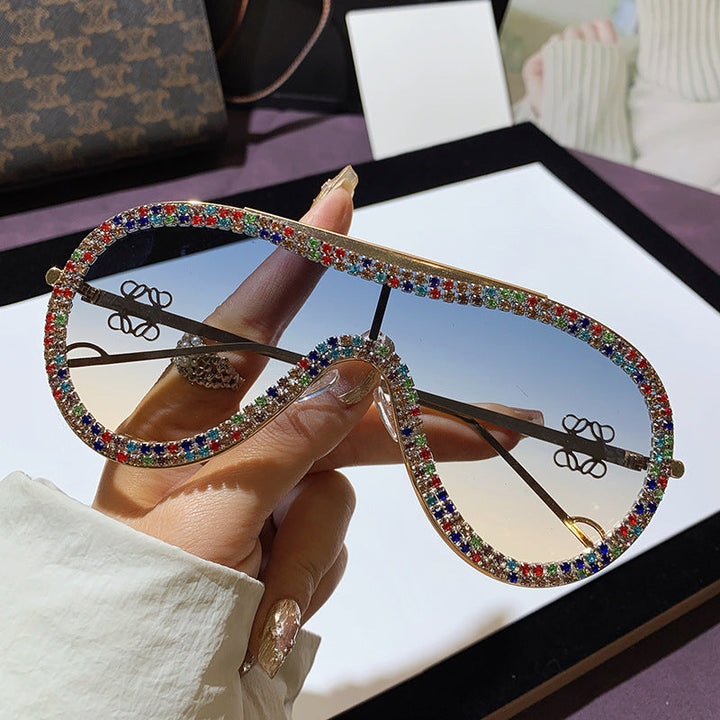 Women's Glamorous Sunglasses with Rhinestone-Embellished Frame Kalsten