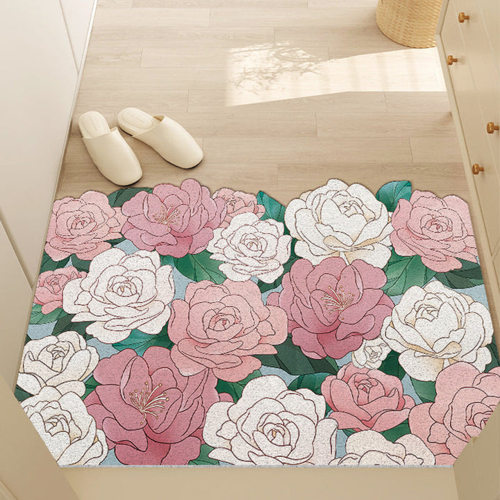 Floral Pattern Non-Slip Area Mat