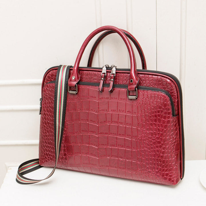Elegant Laptop Briefcase in Crocodile Look Kalsten