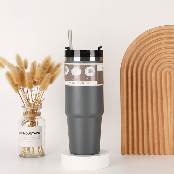 Unisex Insulated Drinking Cup with Integrated Straw Kalsten