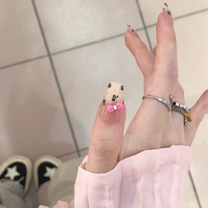 Playful art false nails with cute animal motifs Kalsten