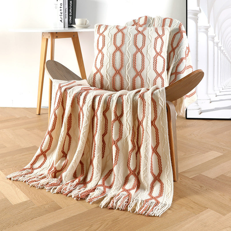 Ladies decorative and cozy woven blanket Kalsten