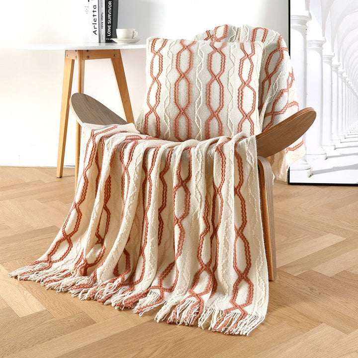 Ladies decorative and cozy woven blanket Kalsten